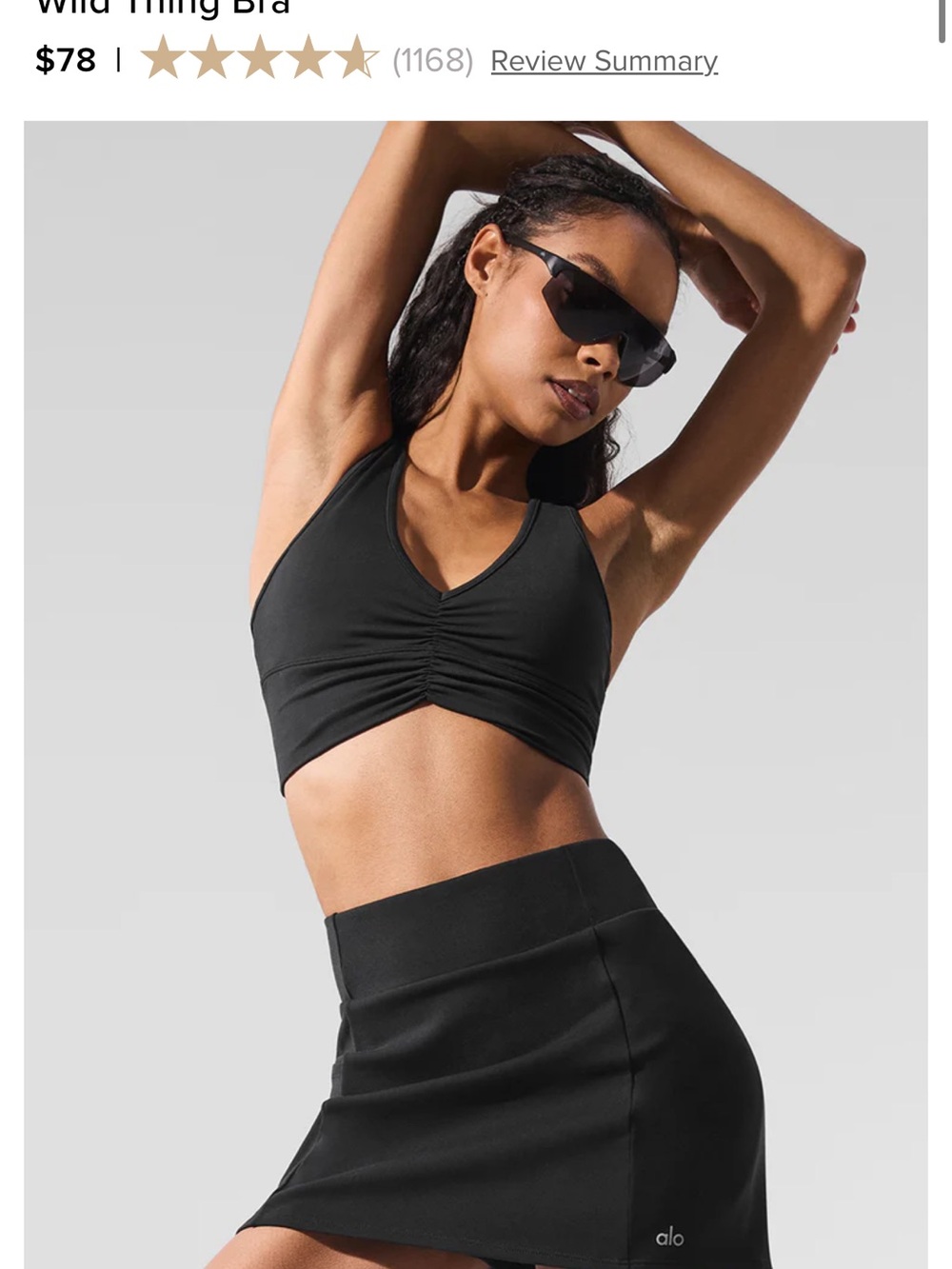 ALO Yoga Black Wild Thing bra